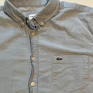 Mens Lacoste short sleeve button shirt size L